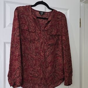 Chico's Red Paisley Women's Top